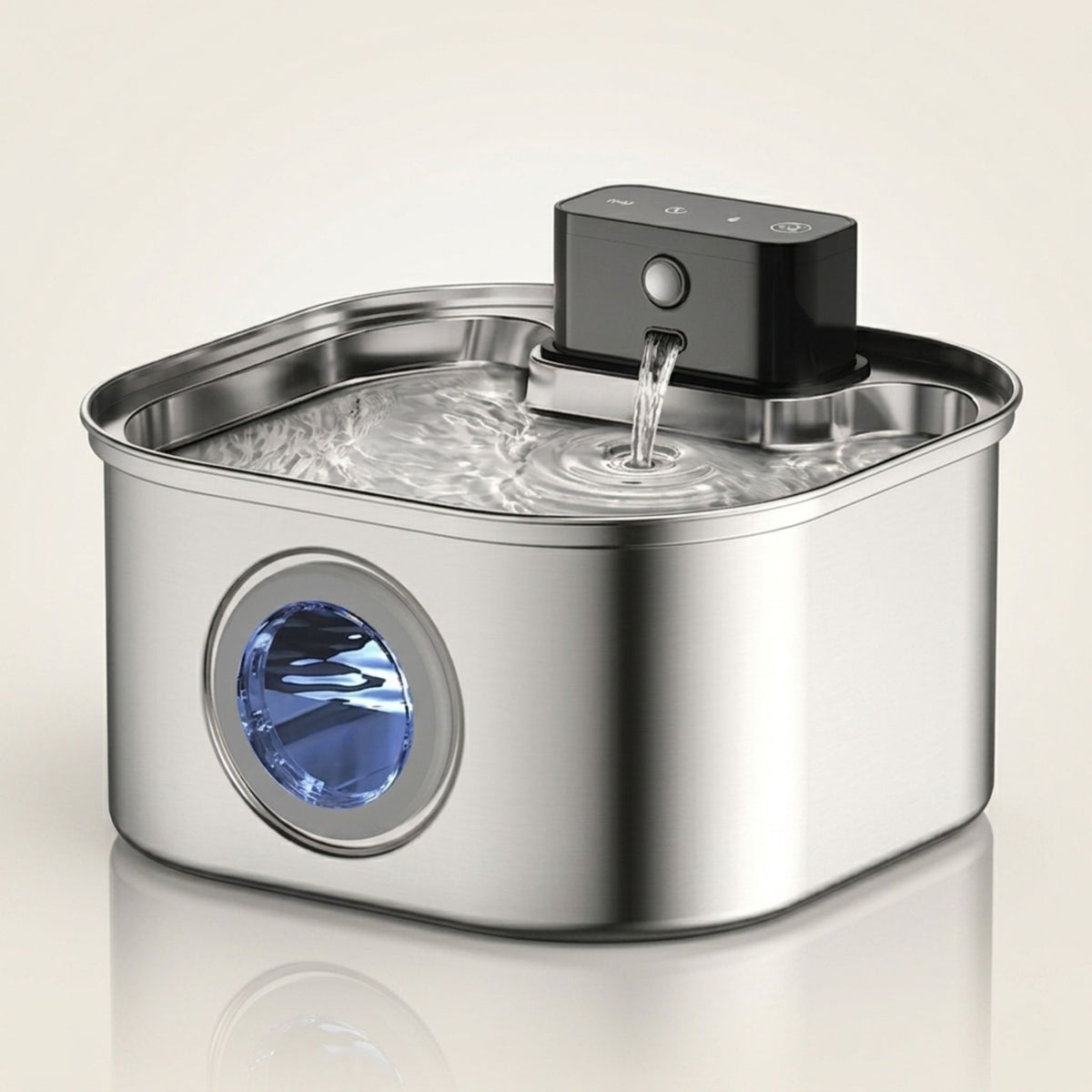 Fontaine à eau pour chat sans fil en inox 3 L, silencieuse, 3 modes, Aquéo