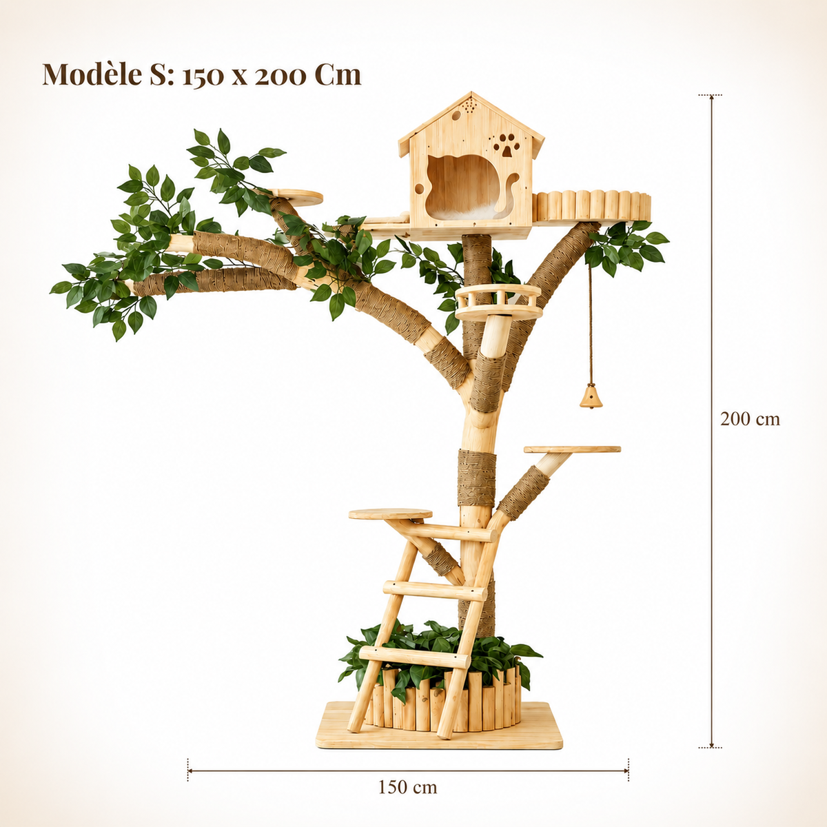 Outdoor Cat Tree - Natural Wood