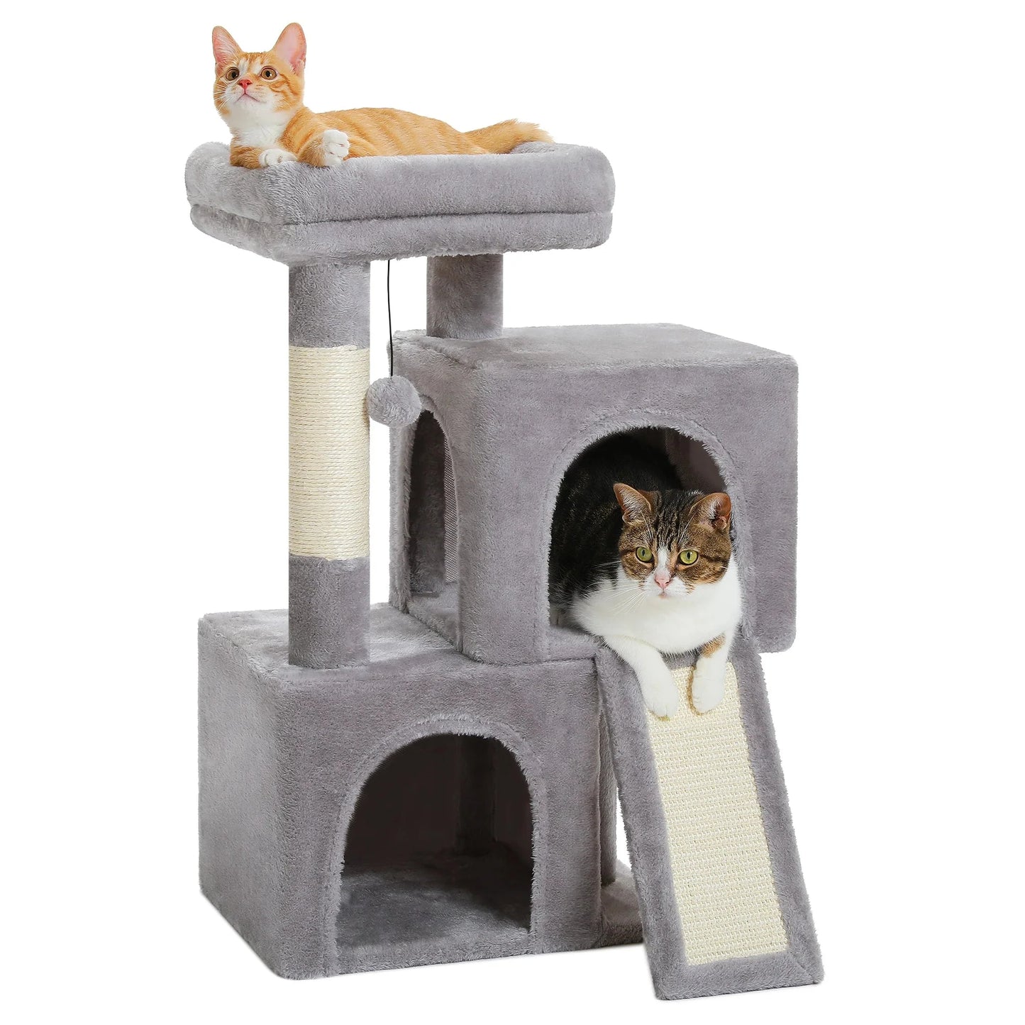 Arbre à chat original compact niche griffoir sisal - appartement plusieurs chats