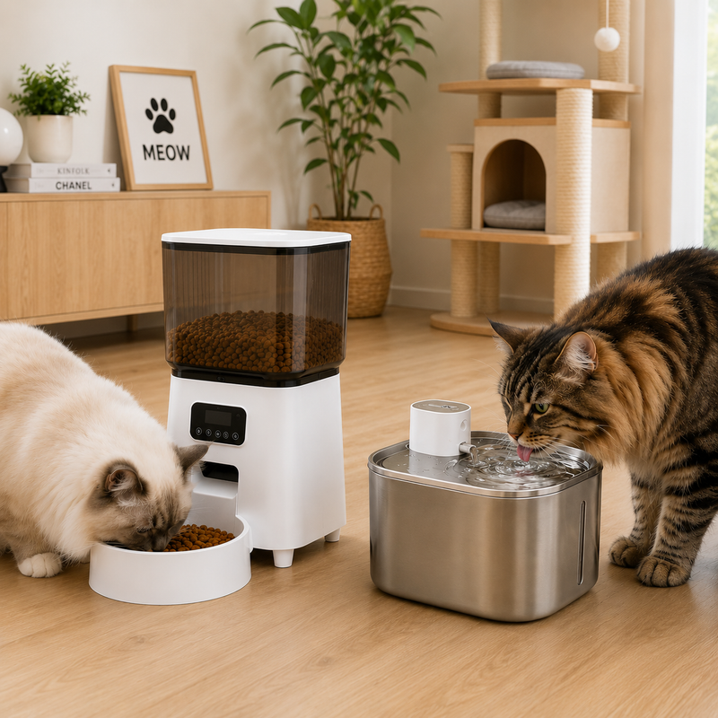 Cat Feeders and Water Fountains